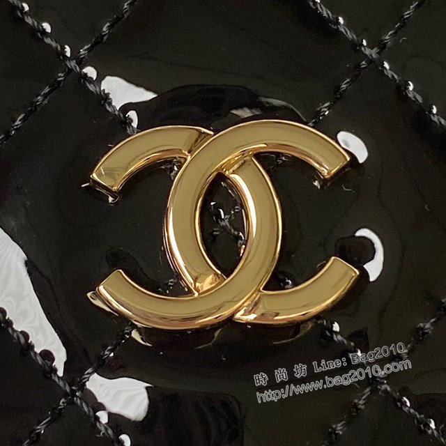 Chanel專櫃新款23s本季小黑馬貝殼包 AS3354 香奈兒漆皮手提女包貝殼包 djc5220